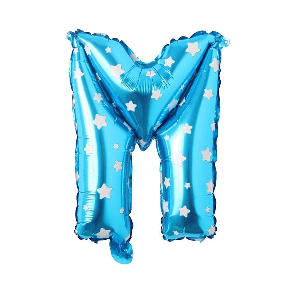 M Harf Mavi Yıldız Folyo Balon 70 cm