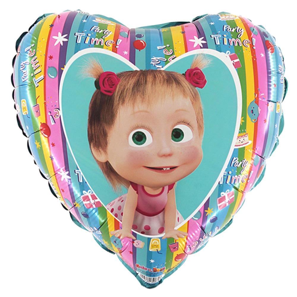 Maşa ve Koca Ayı Grabo Kalp Folyo Balon 45 Cm