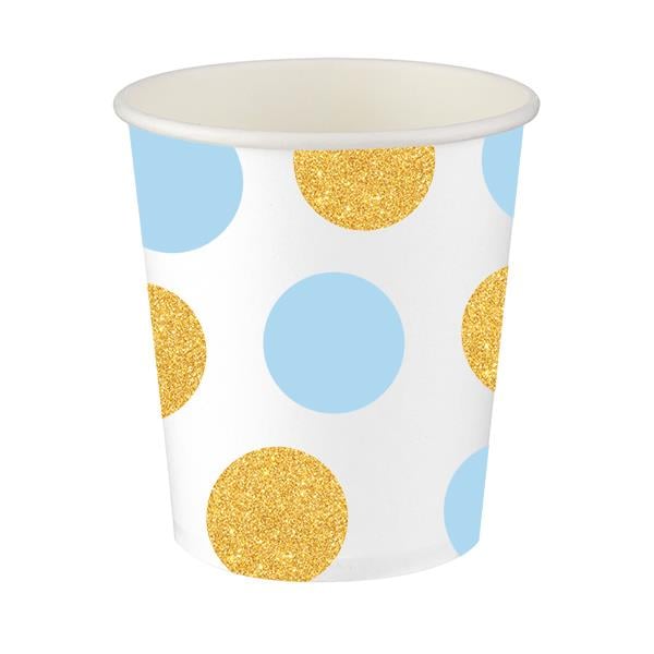 Mavi Altın Puantiyeli Karton Bardak 8'li