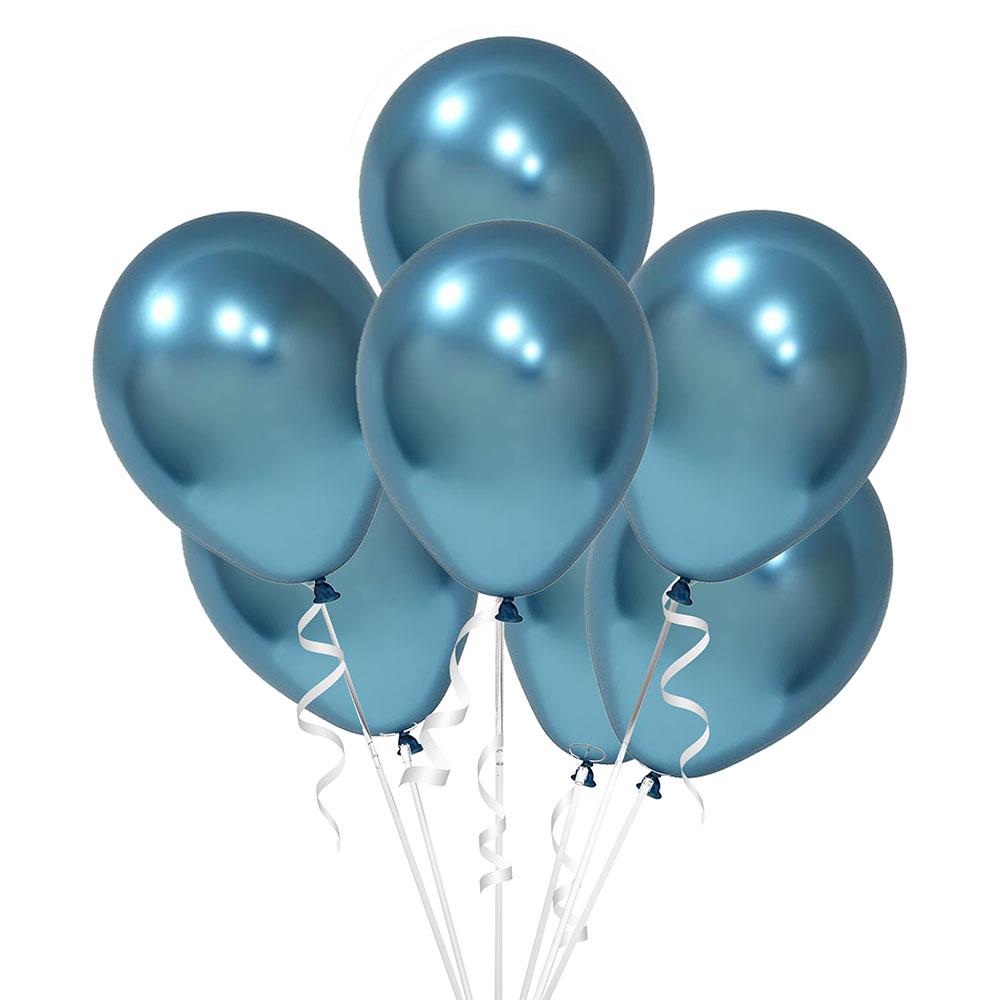 Mavi Metalik Krom Lateks Balon 10'lu