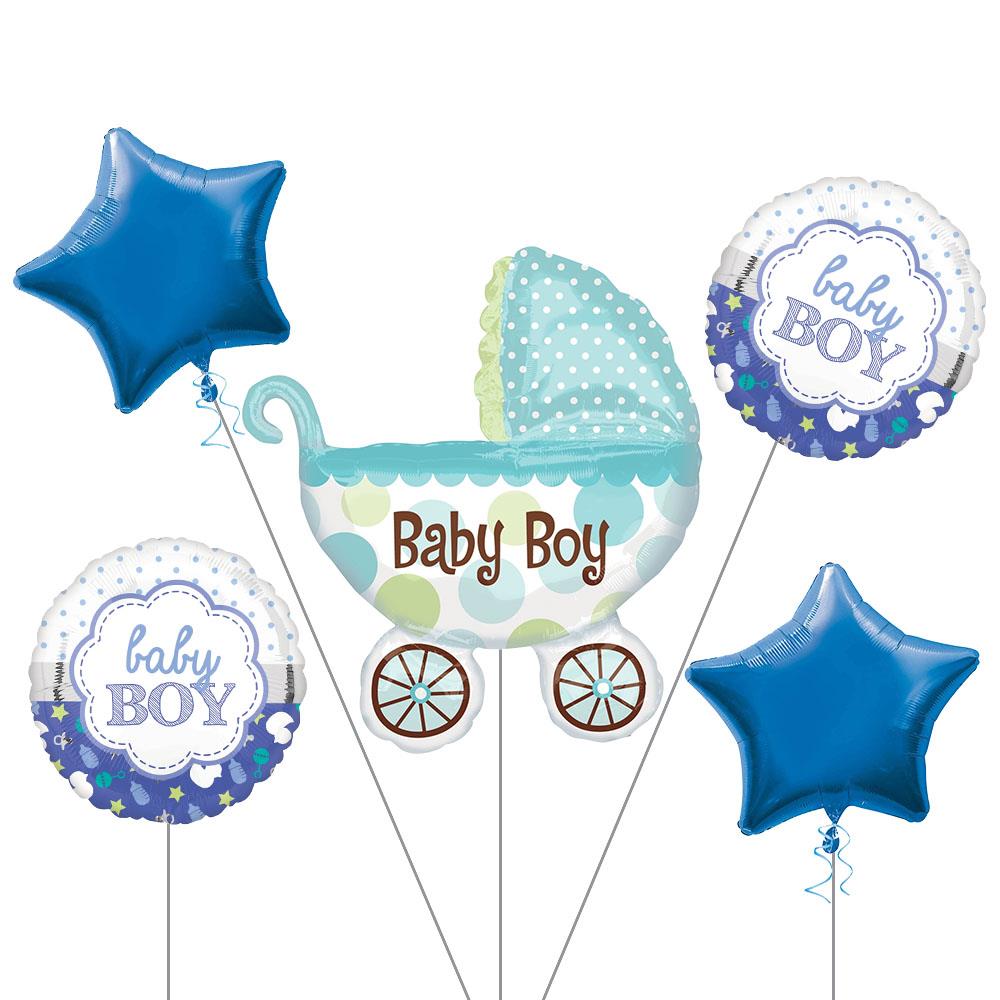 Mavi Pusetli Folyo Balon Set 5'li