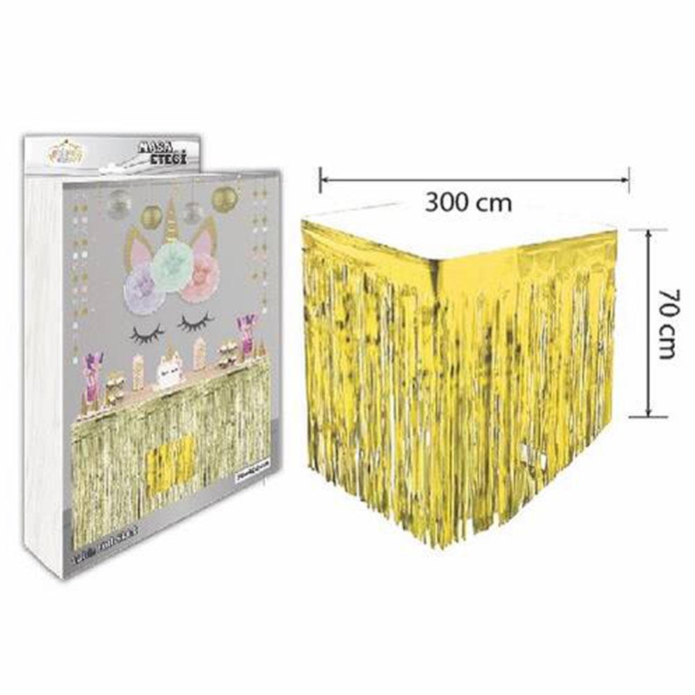 Metalize Masa Kenarı Eteği Altın 70x300 cm