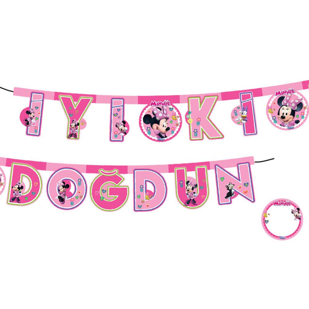 Minnie Mutlu Arkadaşlar İyi ki Doğdun Harf Afiş