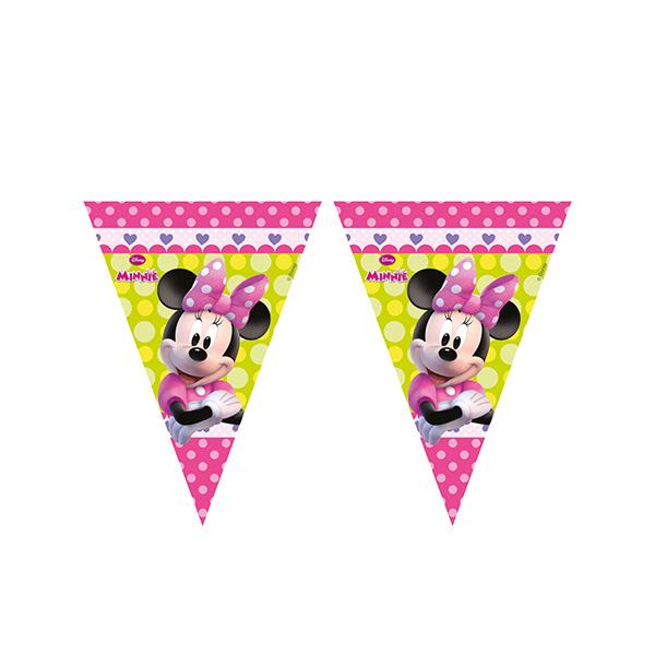 Minnie Pembe Fiyonklu Lisanslı Üçgen Bayrak Afiş