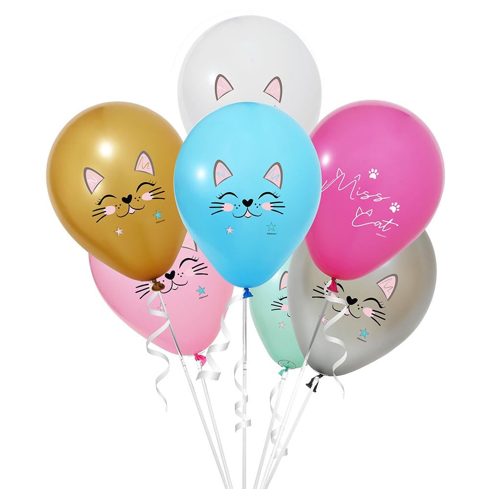 Miss Cat Baskılı Lateks Balon 10'lu