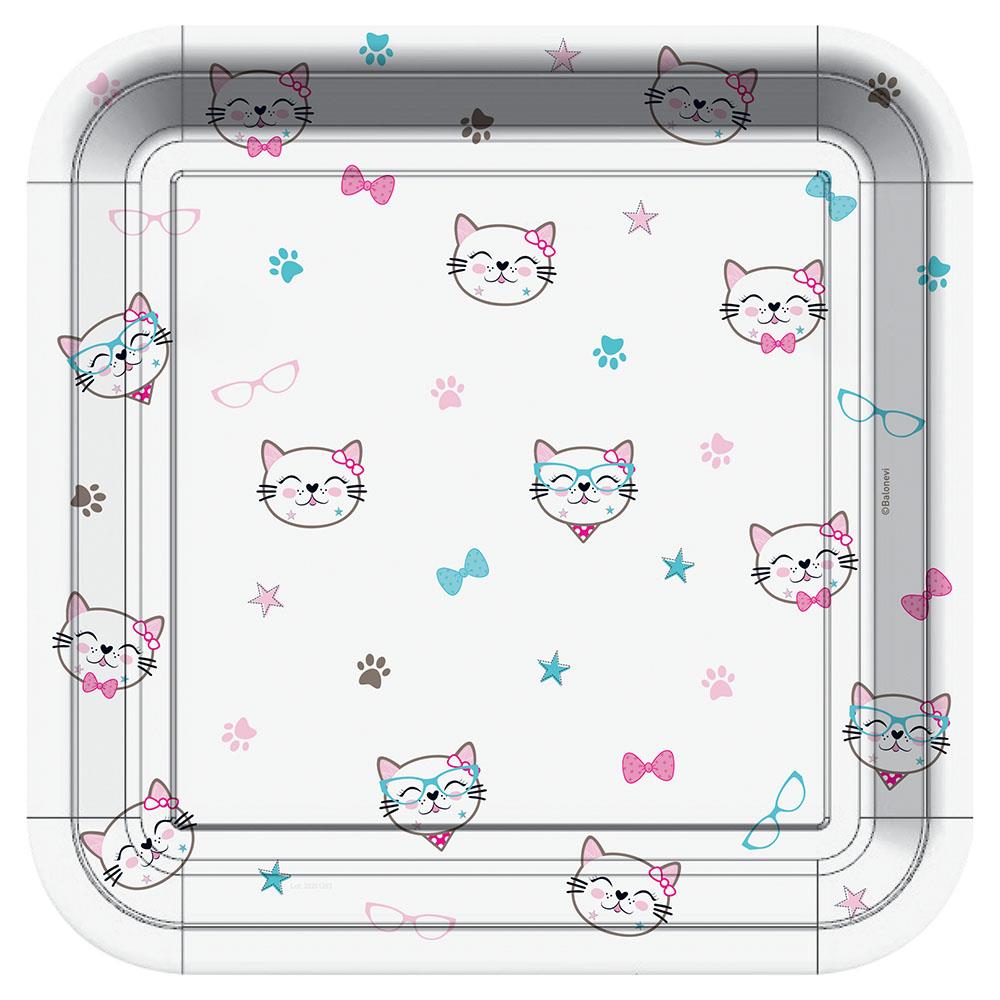 Miss Cat Kare Karton Tabak 18 cm 8'li