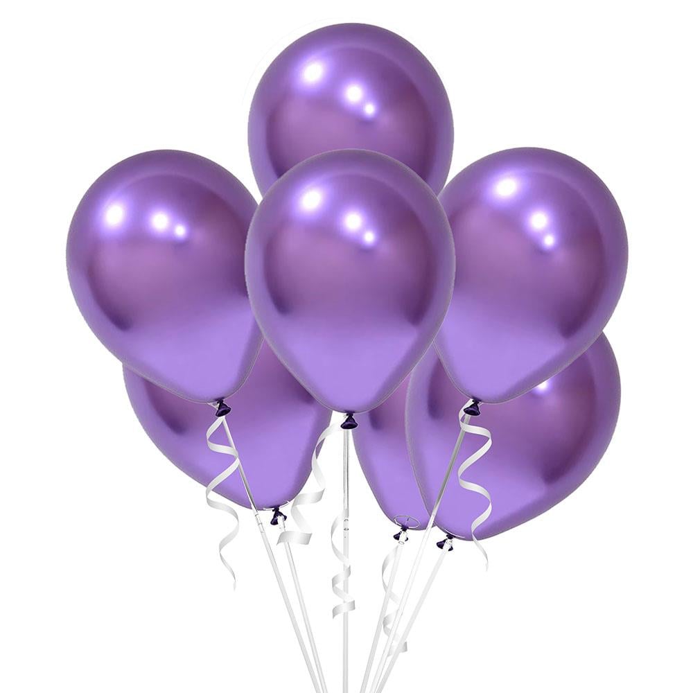 Mor Metalik Krom Lateks Balon 10'lu