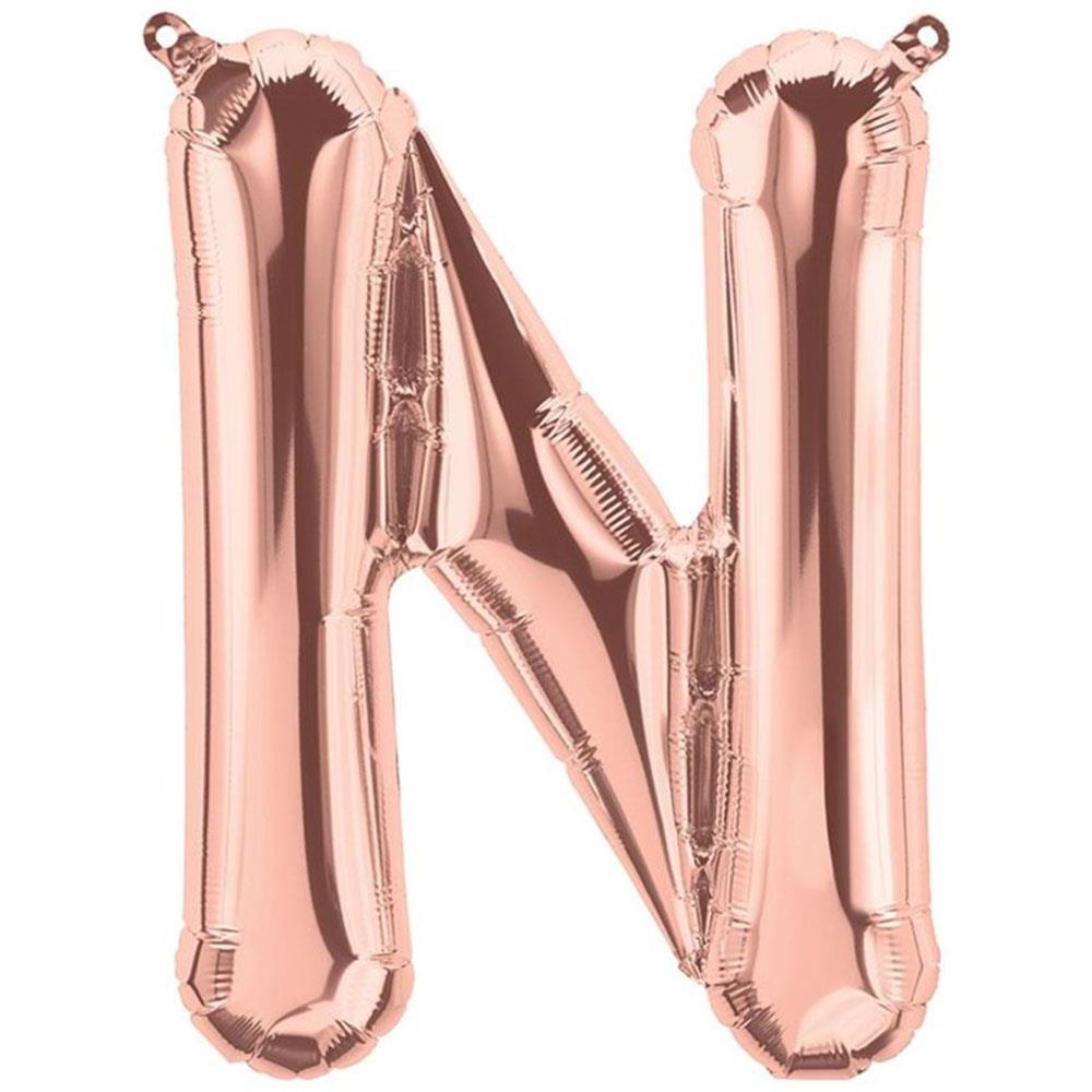N Harf Rose Gold Folyo Balon 70 cm