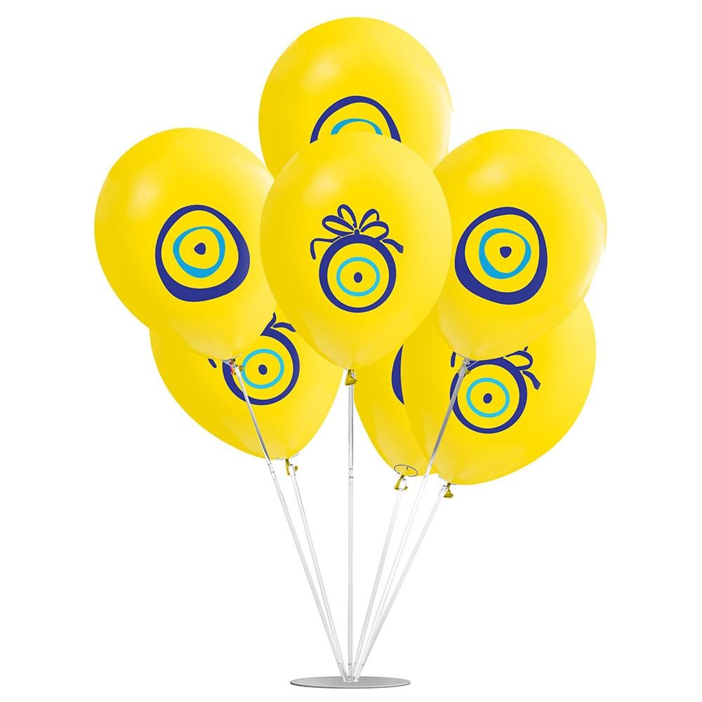Nazar Boncuğu Temalı Sarı Balon Stand Set 7'li