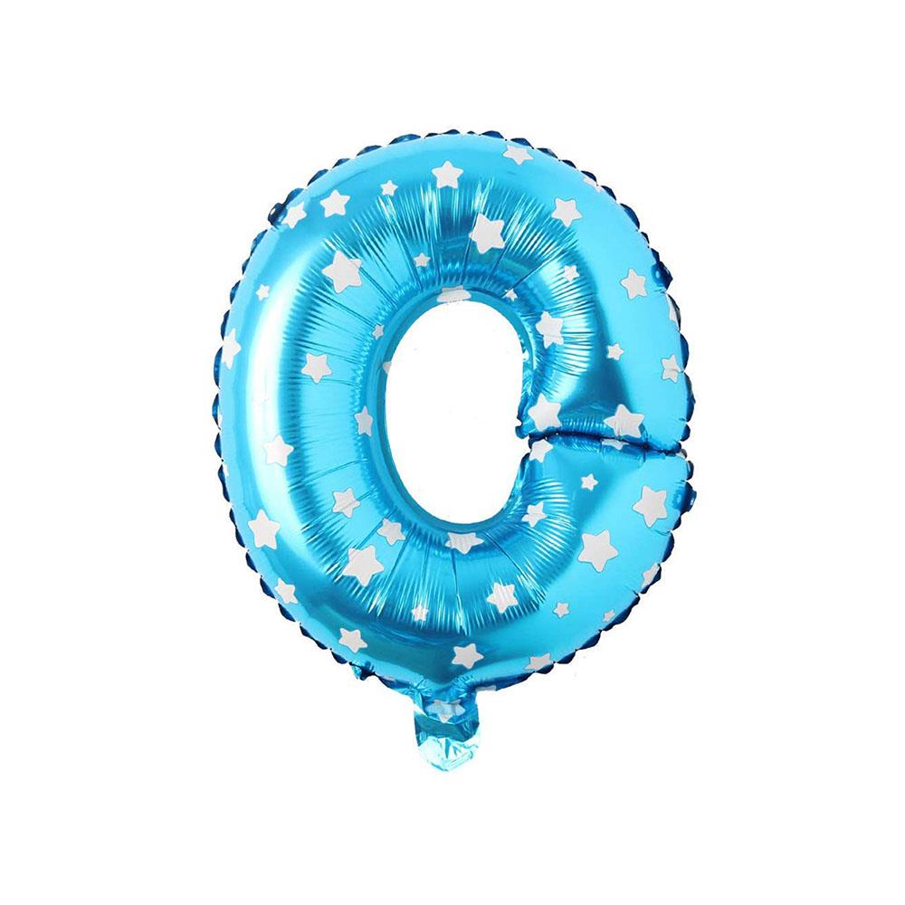 O Harf Mavi Yıldız Folyo Balon 40 cm