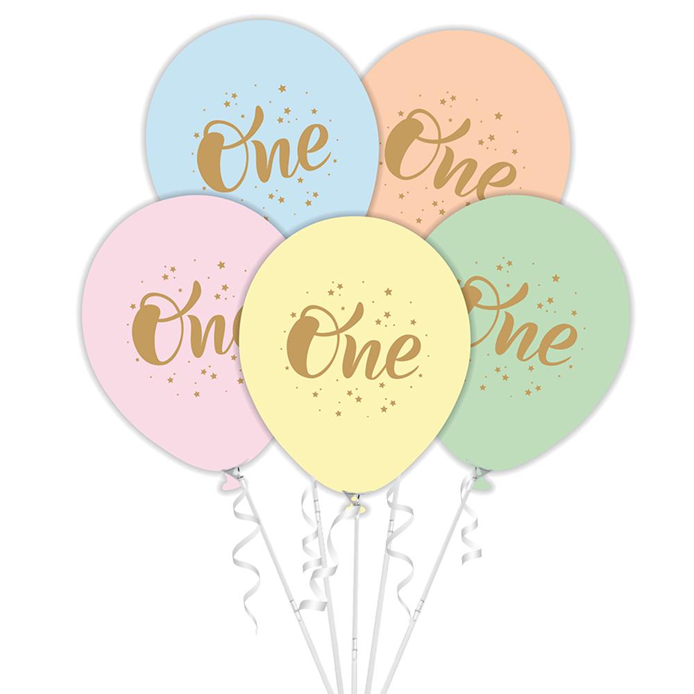 One Baskılı Rengarenk Lateks Balon 10'lu