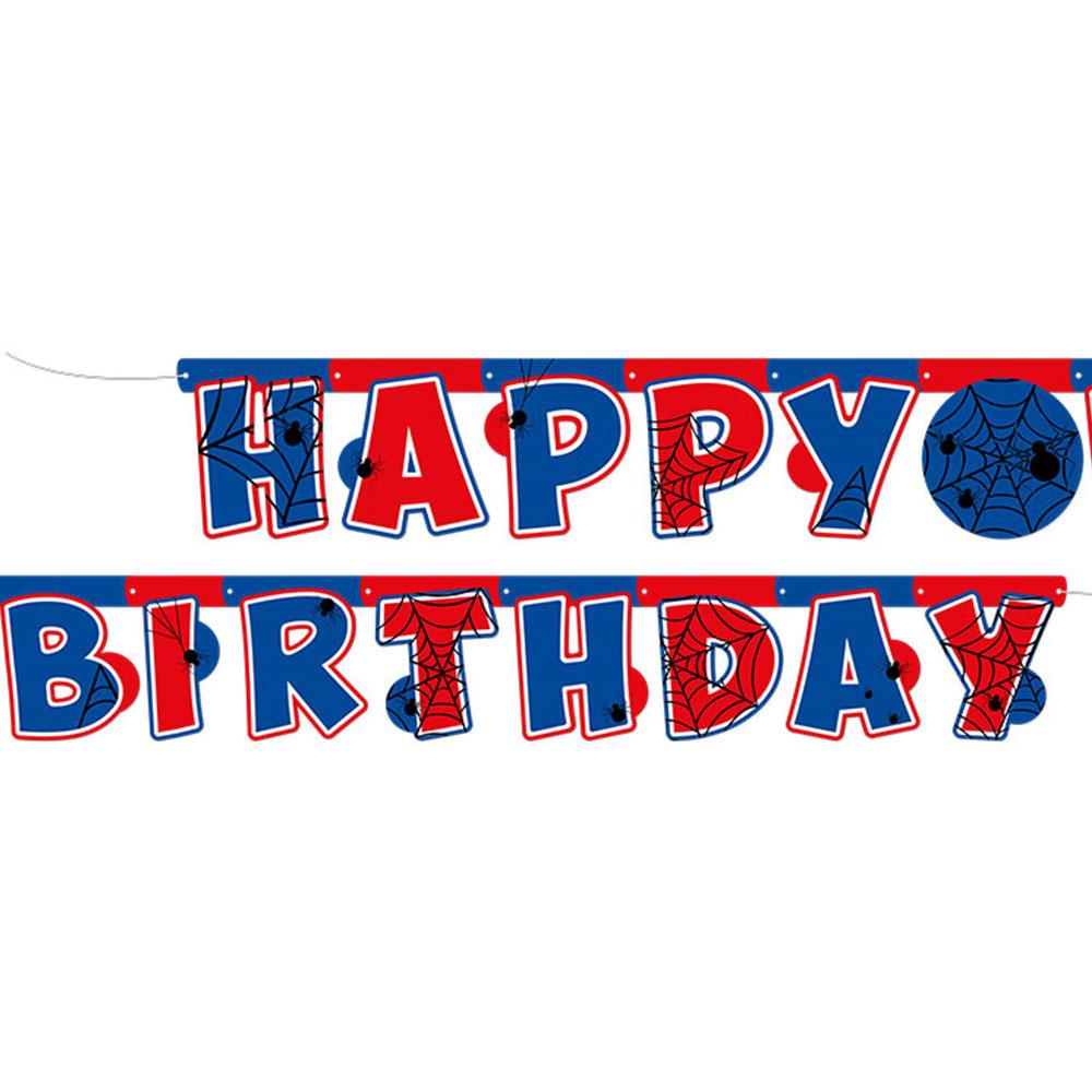 Örümcek Temalı Happy Birthday Harf Afiş
