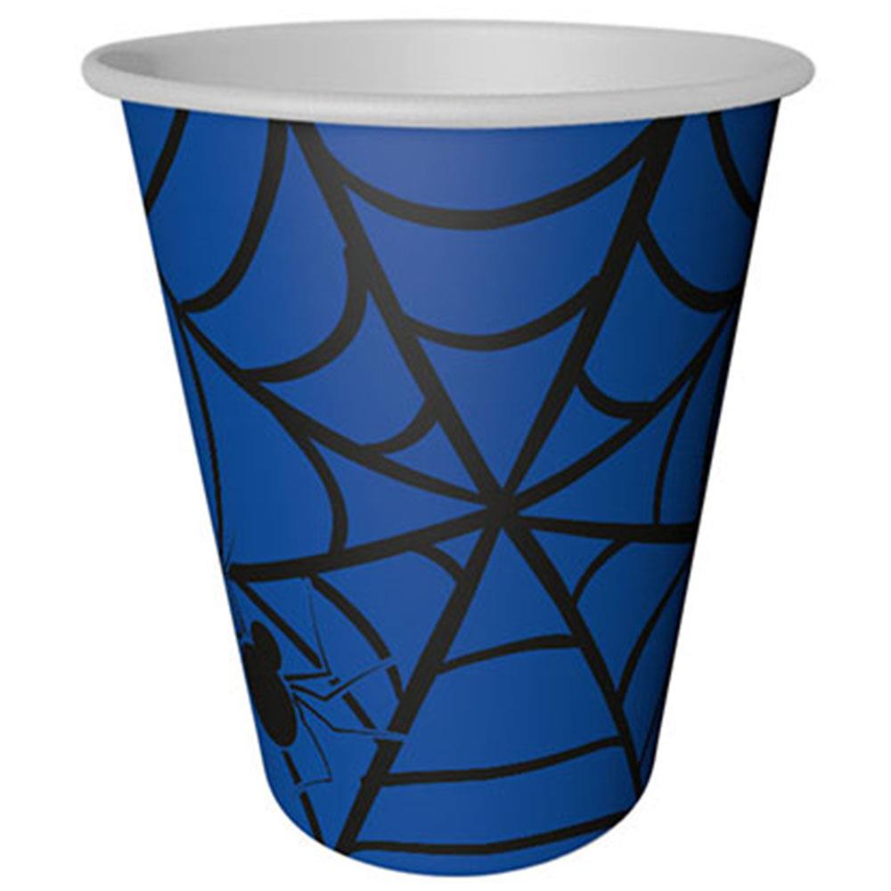 Örümcek Temalı Mavi Karton Bardak 8'li