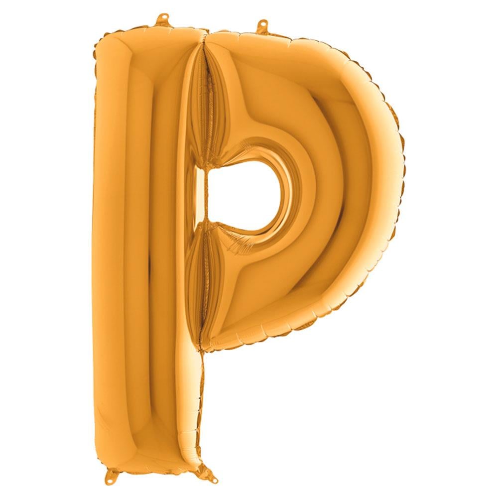 P Harf Grabo Altın Folyo Balon 102 cm