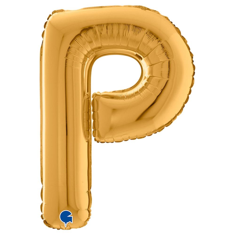 P Harf Grabo Altın Folyo Balon 66 cm