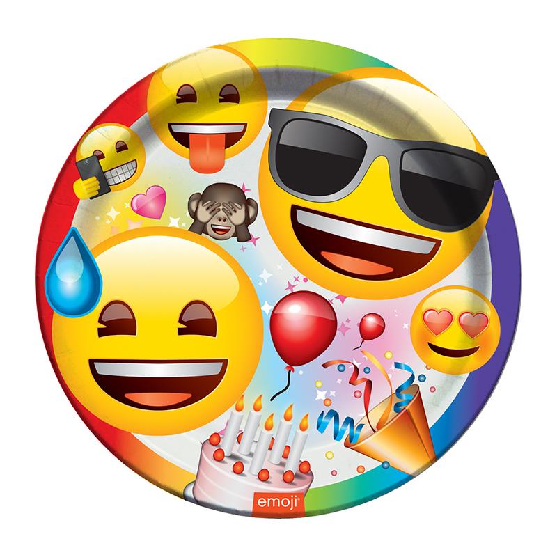 Parti Emoji Karton Tabak 23 cm 8'li