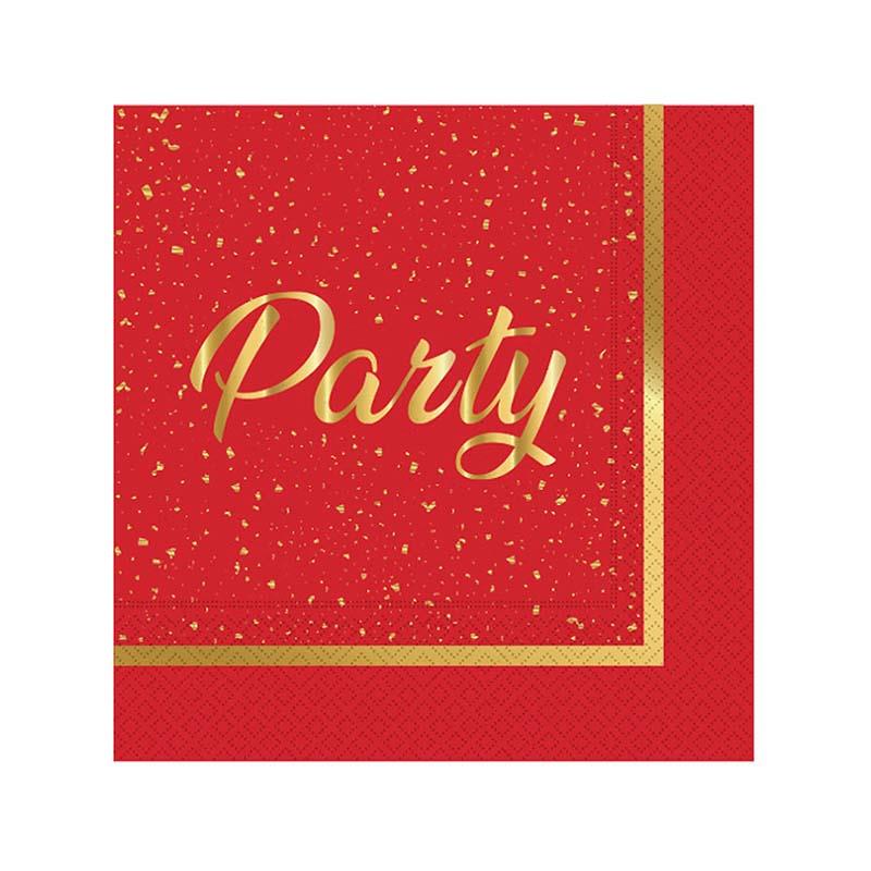 Parti Zamanı Kırmızı Kağıt Peçete 33x33 cm 20'li