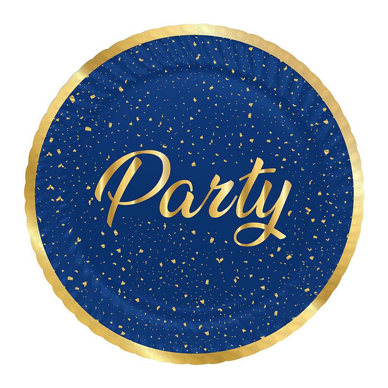 Parti Zamanı Lacivert Karton Tabak 23 cm 8'li