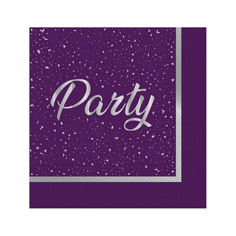 Parti Zamanı Mor Kağıt Peçete 33x33 cm 20'li