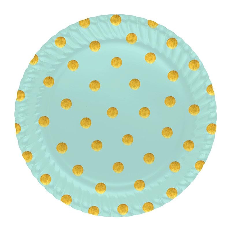 Pastel Düşler Mint Yeşili Karton Tabak 23 cm 8'li