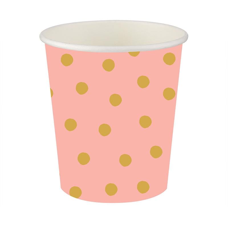 Pastel Düşler Somon Karton Bardak 8'li