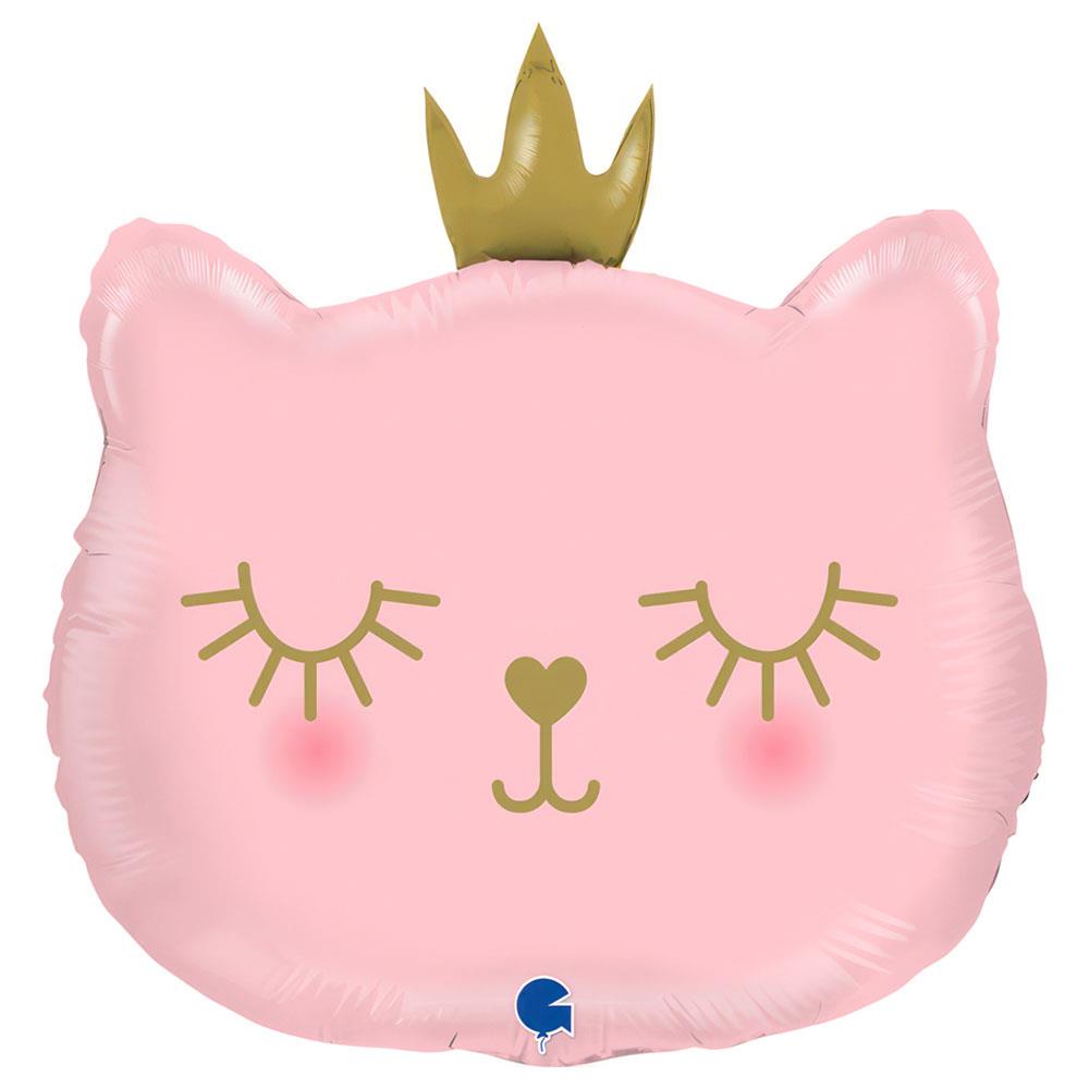 Pembe Kedi Folyo Balon 75 cm