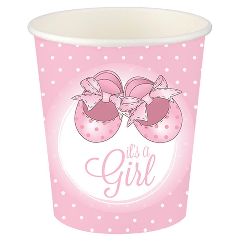 Pembe Patikler Karton Bardak 8'li