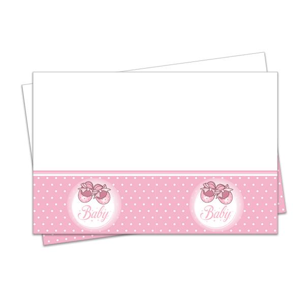 Pembe Patikler Plastik Masa Örtüsü 120x180 cm