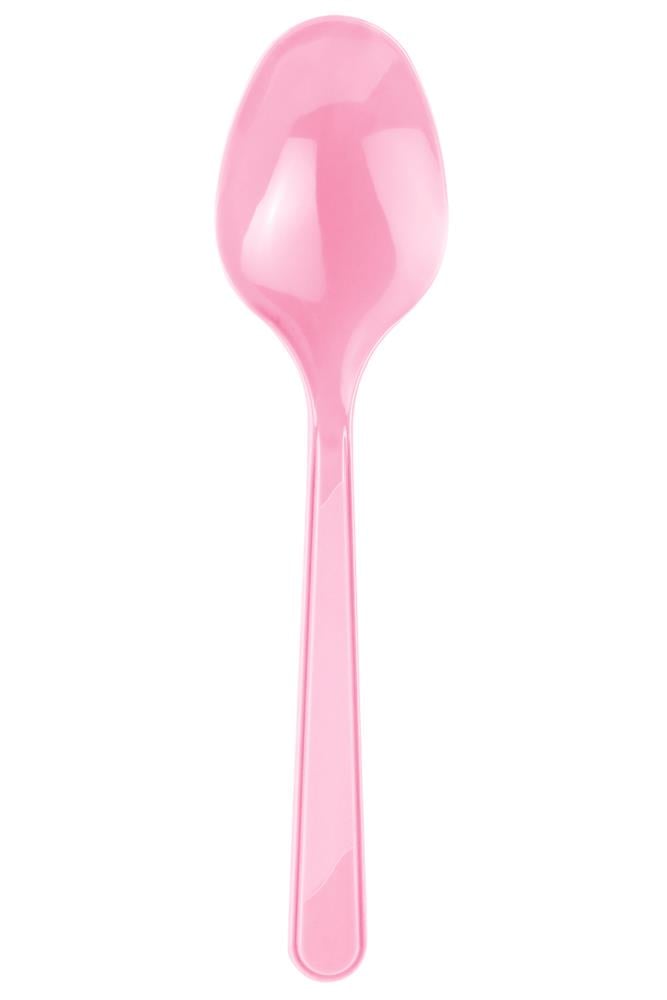 Pembe Plastik Kaşık 24'lü