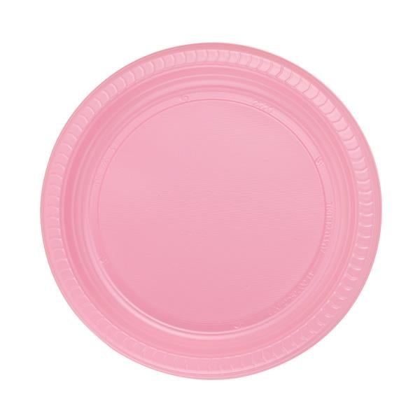 Pembe Plastik Tabak 22 cm 24'lü