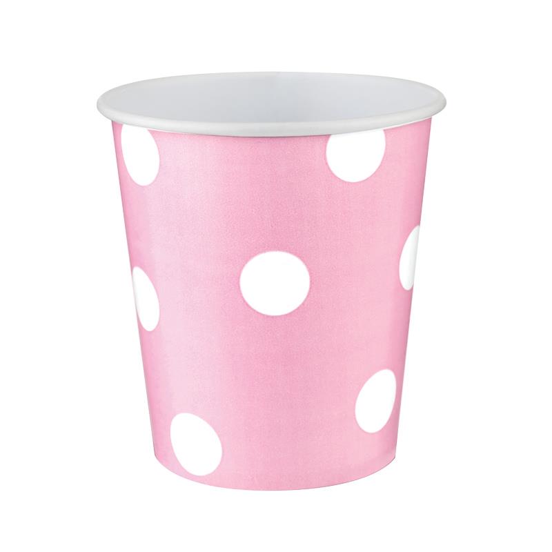 Pembe Puantiyeli Karton Bardak 8'li