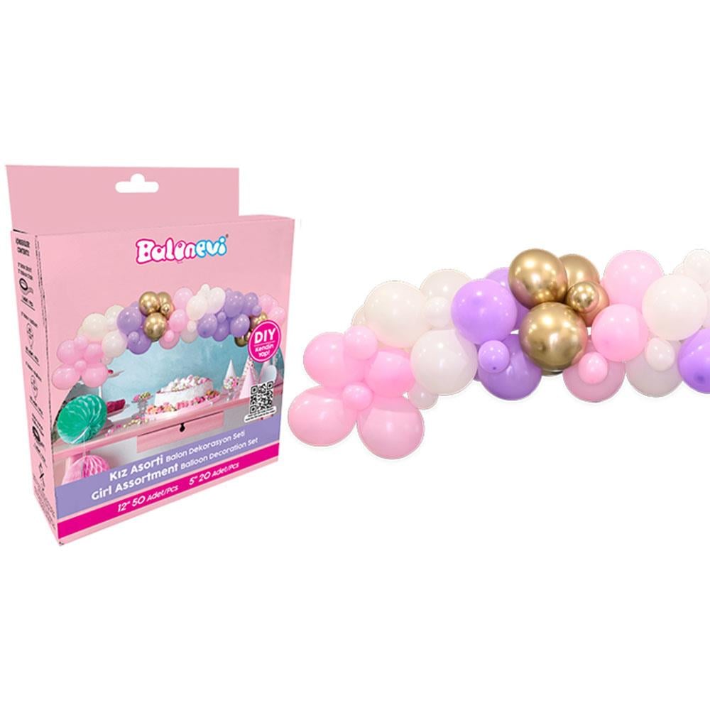 Pembe Renkler Balon Dekorasyon Seti