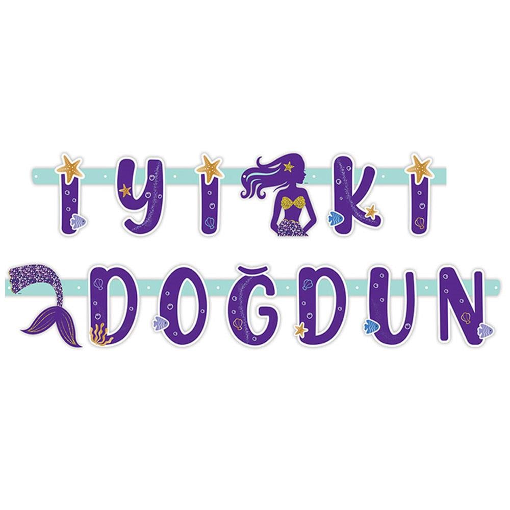 Pırıltılı Deniz Kızı İyi ki Doğdun Harf Afiş