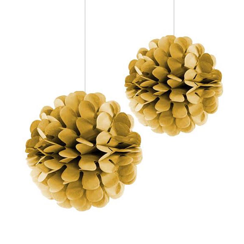 Ponpon Dekor Süs Seti Altın 2'li