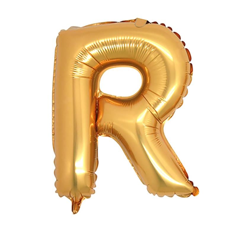 R Harf Altın Folyo Balon 100 cm