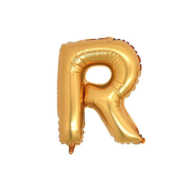 R Harf Altın Folyo Balon 40 cm