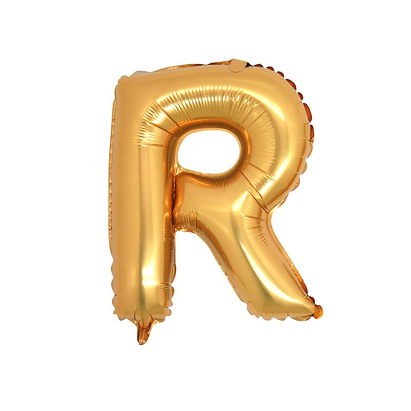 R Harf Altın Folyo Balon 70 cm