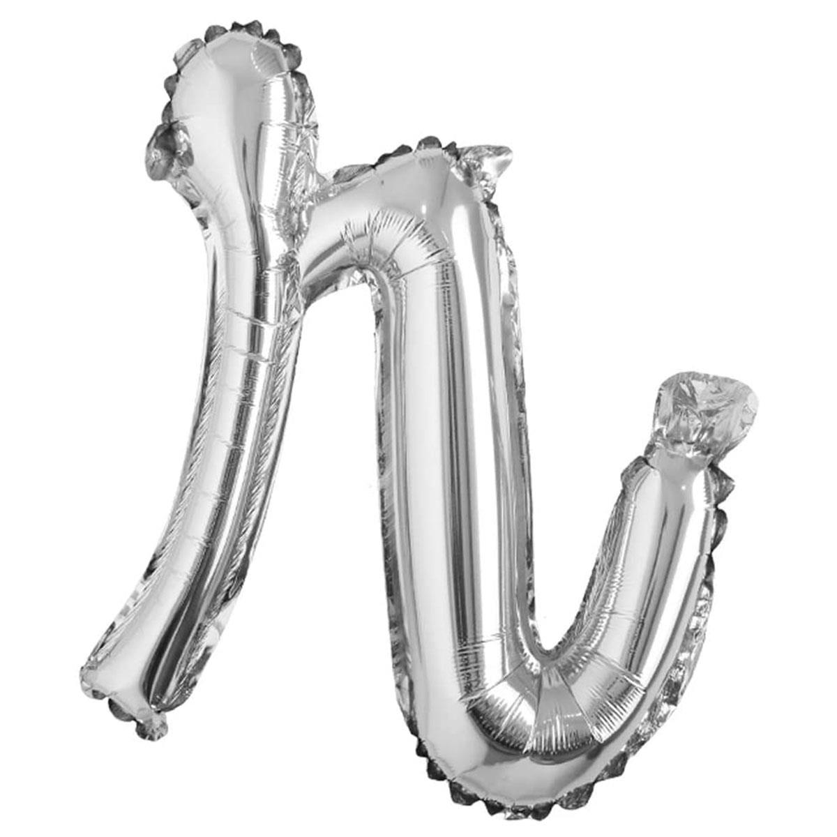 R Harf Gümüş El Yazısı Folyo Balon 45 cm