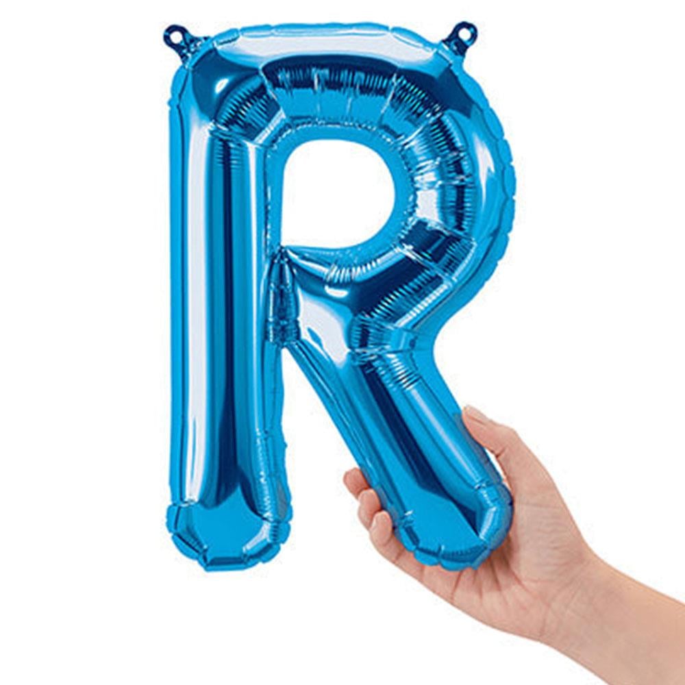 R Harf Mavi Folyo Balon 40 cm