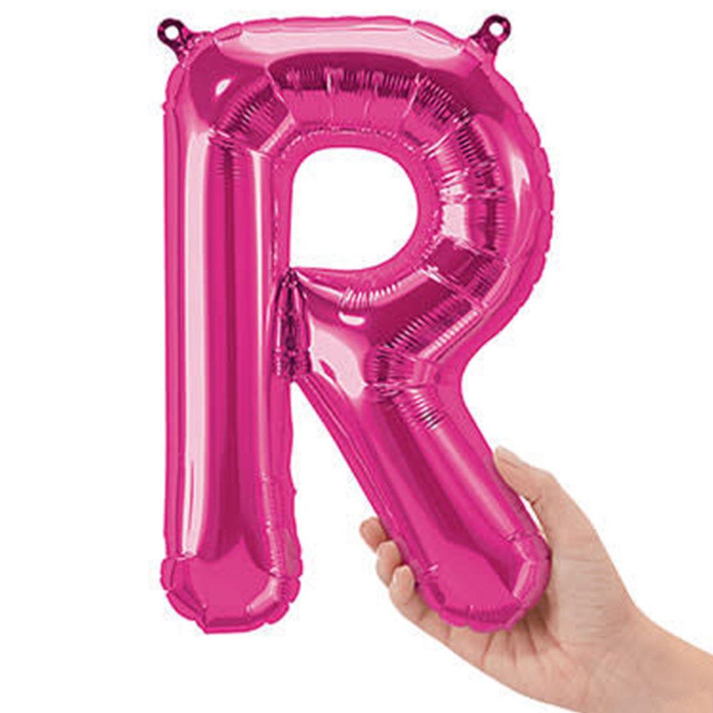 R Harf Pembe Folyo Balon 40 cm