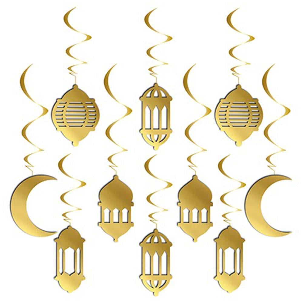 Ramazan Temalı Altın 3D Sarkıt Tavan Süs 10'lu