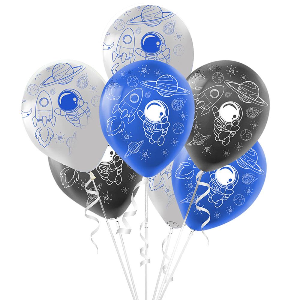 Rocket Space Baskılı Lateks Balon 10'lu