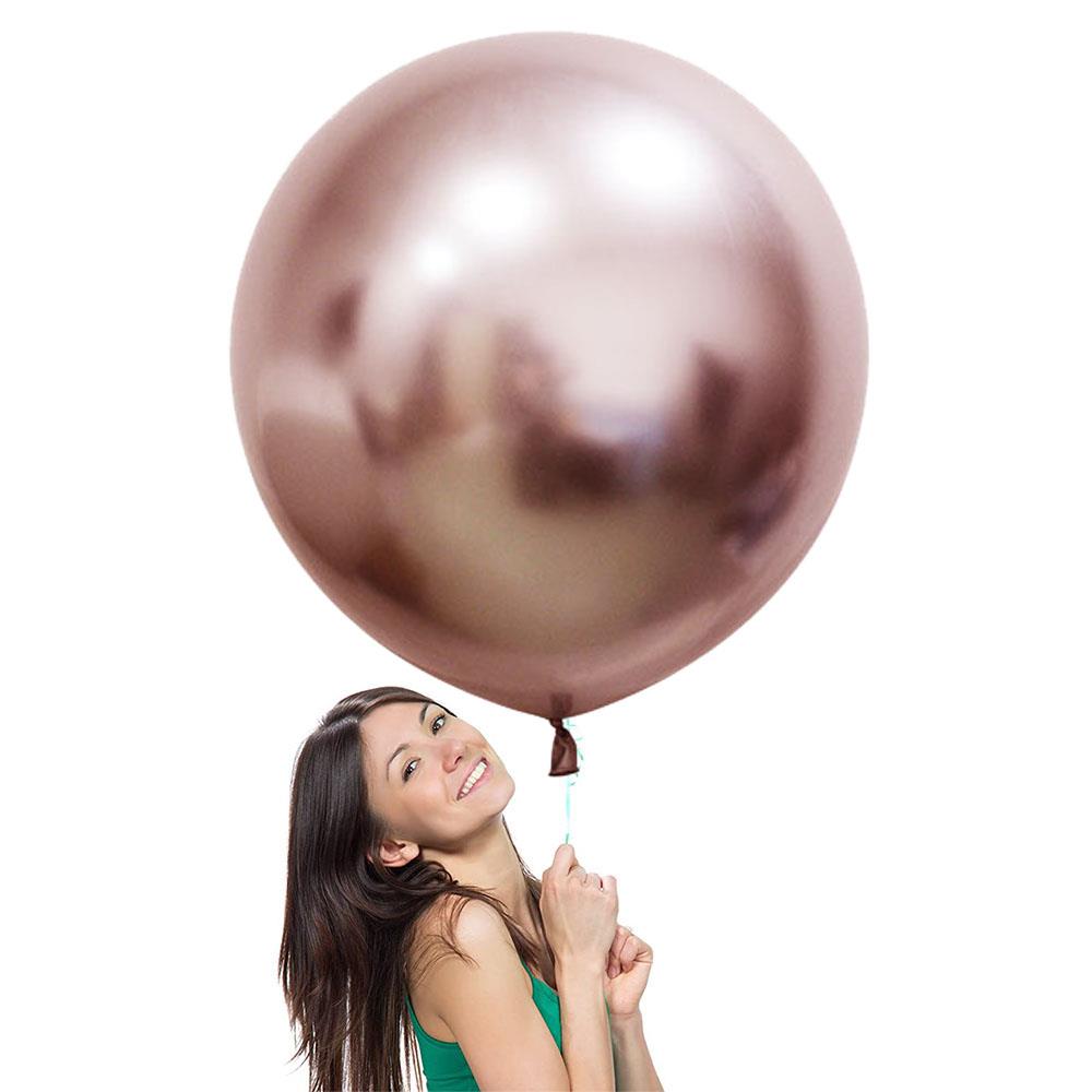 Rose Gold Jumbo Krom Lateks  Balon 60 cm