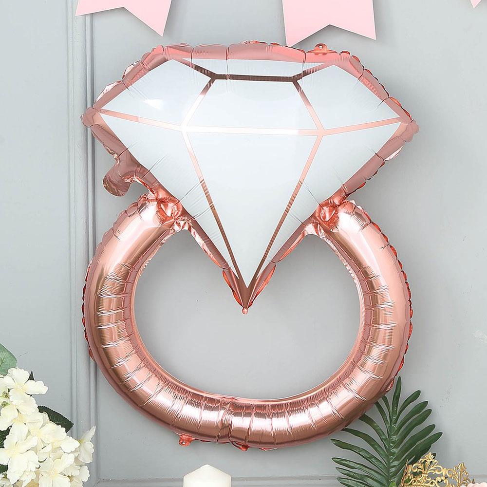 Rose Gold Tektaş Yüzük Folyo Balon 80 cm