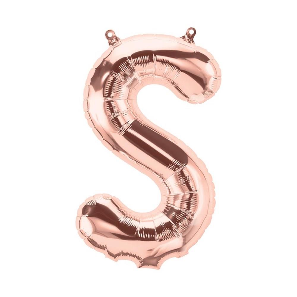 S Harf Rose Gold Folyo Balon 40 cm