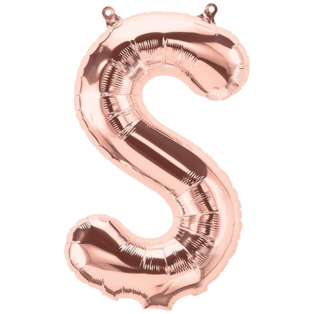 S Harf Rose Gold Folyo Balon 70 cm