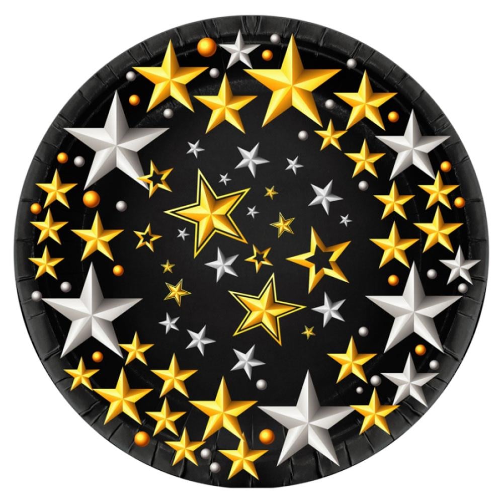 Samanyolu Siyah Karton Tabak 23 cm 8'li