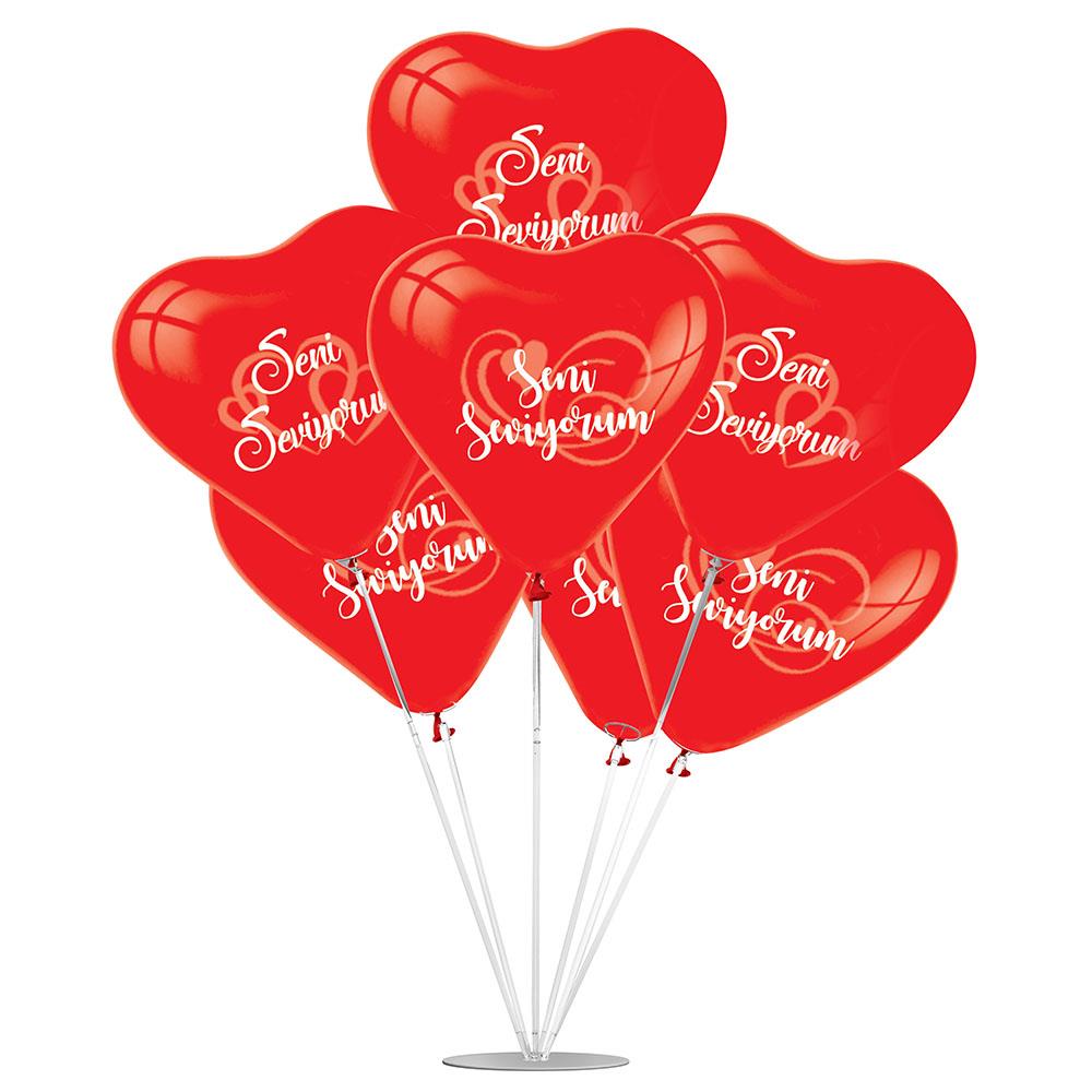 Seni Seviyorum Temalı Balon Stand Set 7'li