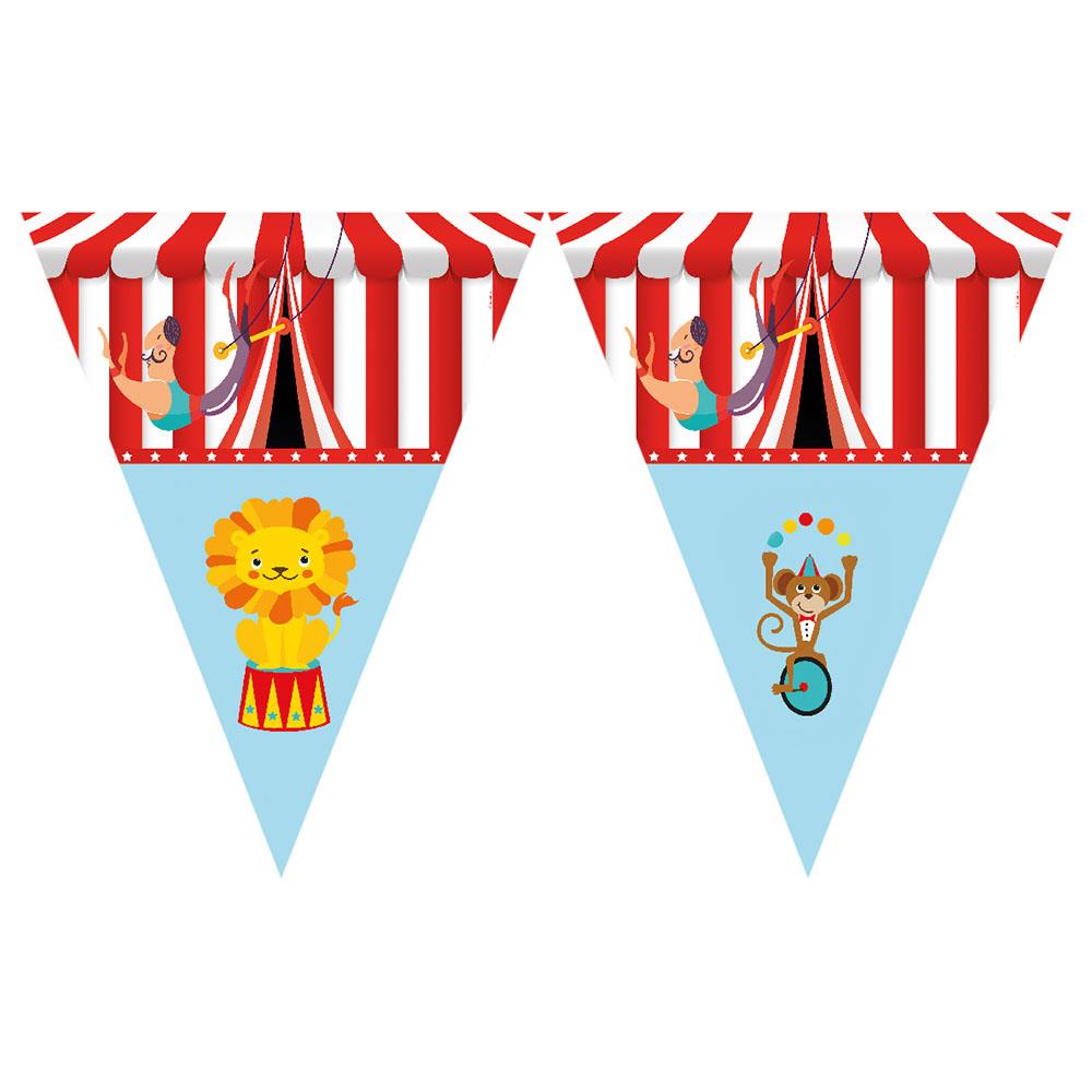 Sevimli Sirk Lisanslı Üçgen Bayrak Afiş