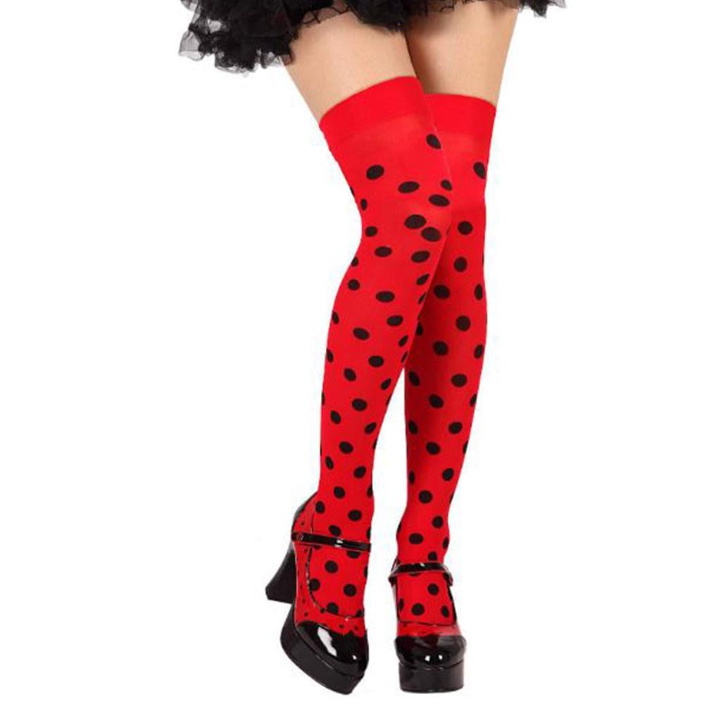 Siyah Puantiyeli Kırmızı Halloween Çorap
